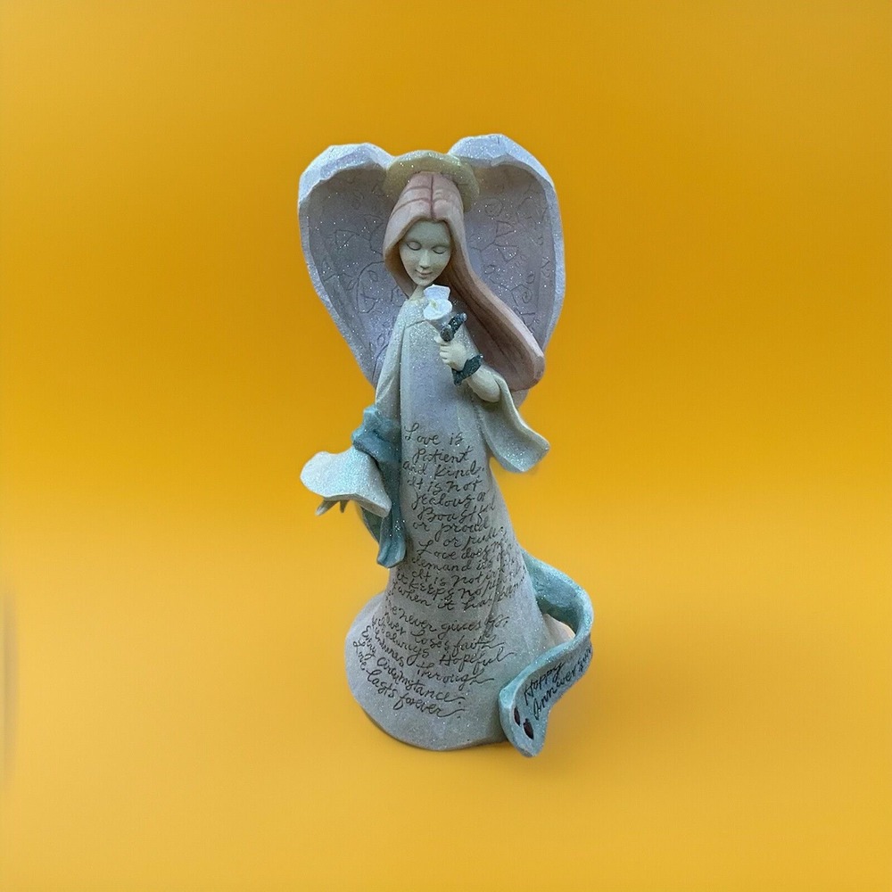 Enesco‎ Foundations Series Angel with First Corinthians 13, Verses 4-8 on Dress.